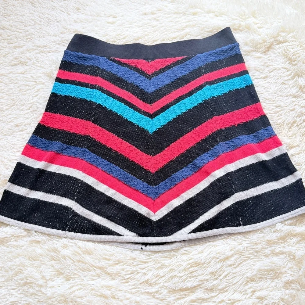 Free People Multicolor Chevron A-Line Skirt